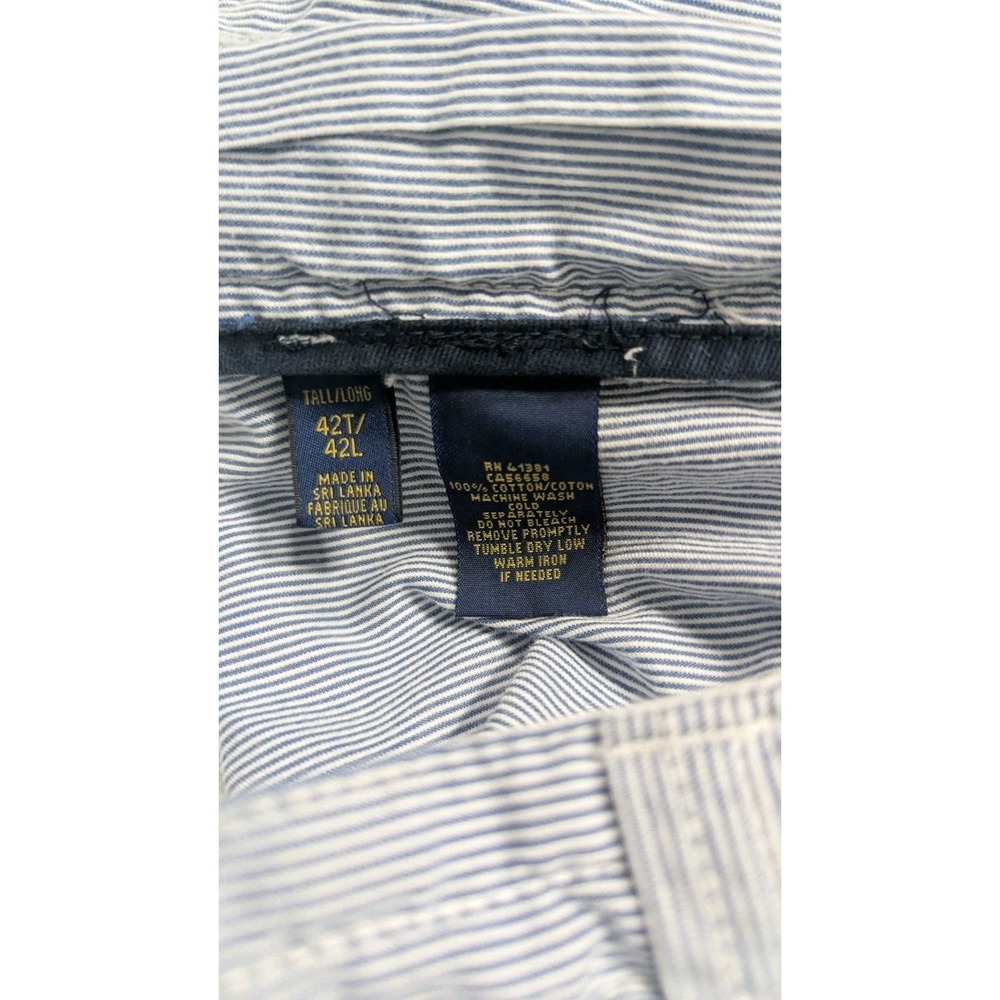 Polo Ralph Lauren Shorts Men's Blue‎ White 42T Seersucker Cargo Chinos Old Money - Picture 14 of 16